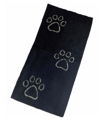 Dirty Dog Dørmatte XL runner svart med poter