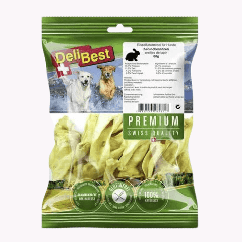 Delibest premium kaninører 150g pose