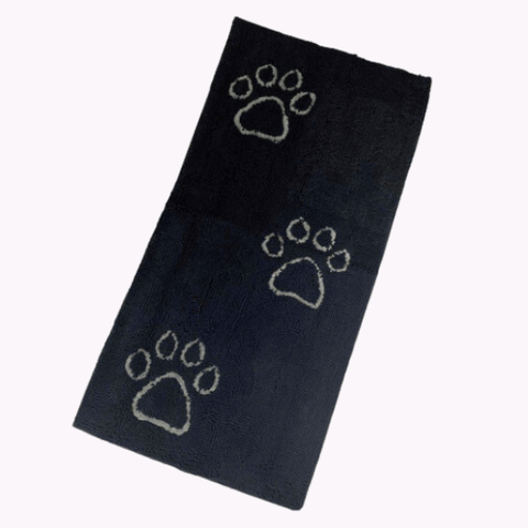 Dirty Dog Dørmatte XL runner svart med poter