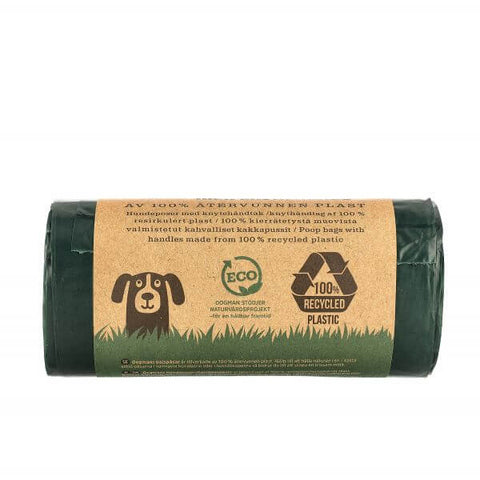 Dogman grønne hundeposer i resirkulert plast med knytehåndtak