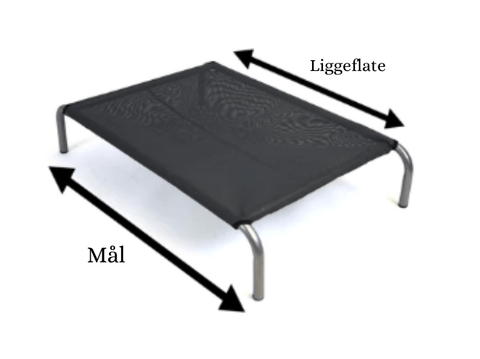 Bilde som beskriver målene i størrelsestabell HiK9 seng