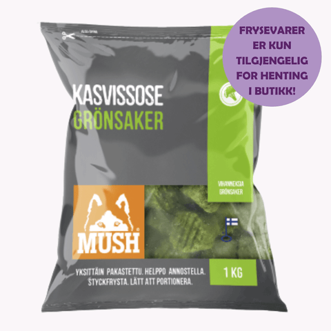 MUSH fryste grønnsaker - Formet som små boller. 1kg i posen.