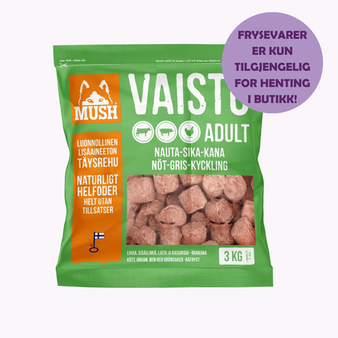 MUSH VAISTO GRØNN kjøttboller i 3kg pose