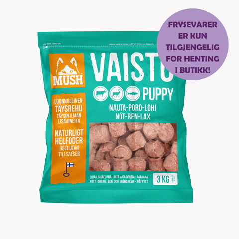 MUSH VAISTO PUPPY ISBLÅ kjøttboller i 3kg pose