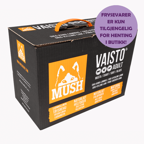 MUSH VAISTO SVART hamburgere i 10kg eske