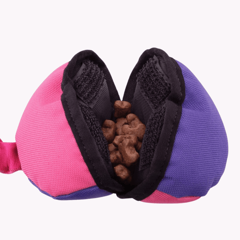 power clam rosa og lilla fylt med godbiter