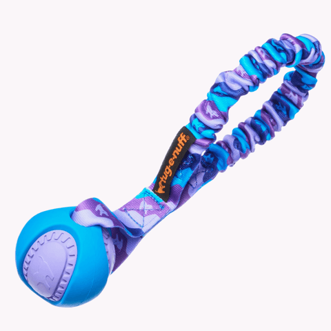 Giftfri ball med lilla strikkhåndtak i lommestørrelse